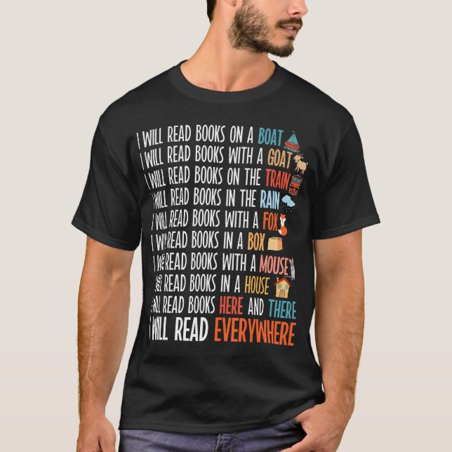 I Will Read Books On A Boat  Everywhere Reading Bo T-Shirt (Vorderseite)