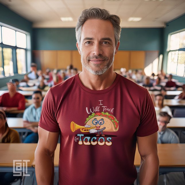 I will Teach for Tacos Teacher Male Music Essentia T-Shirt (Von Creator hochgeladen)