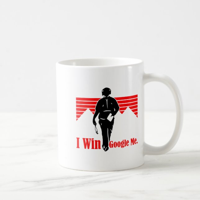 I Win Google Me Motivational Retro Silhouette Shir Kaffeetasse (Rechts)