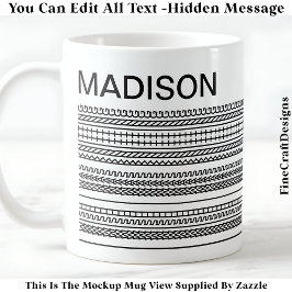 I Wish I Was Knitting & Name Hidden Message 092B Kaffeetasse