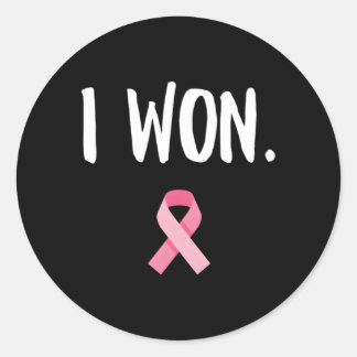 I Won K Ribbon Survivor Brustkrebs Bewusstsein Runder Aufkleber