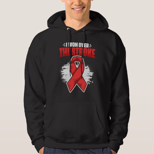 I Won Over Stroke Survivor Red Ribbon Stroke Aware Hoodie (Vorderseite)