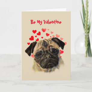 I Woof Liebe You Mops Dog Valentine Feiertagskarte