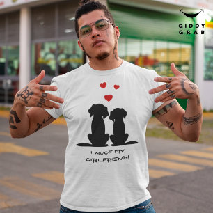 I Woof My Girlfriend Niedlich Dog Couple Valentine T-Shirt