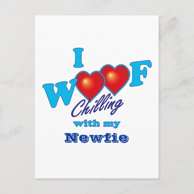 I Woof Newfie Postkarte (Vorderseite)