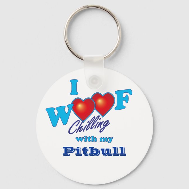I Woof Pitbull Schlüsselanhänger (Vorderseite)