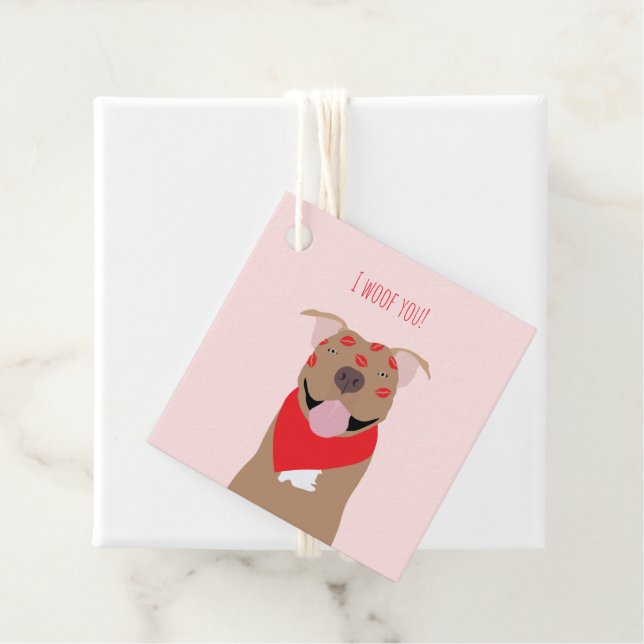 I Woof you American Bulldog Kiss Marks Geschenkanhänger (Beispiel)