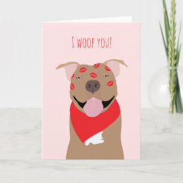 I Woof you American Bulldog Kiss Marks Karte