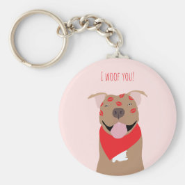 I Woof you American Bulldog Kiss Marks Schlüsselanhänger