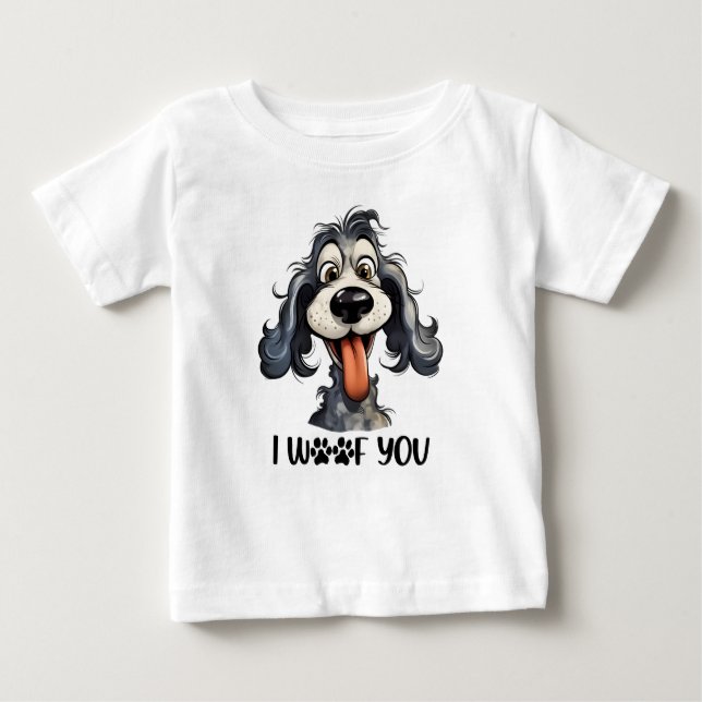I Woof You Funny Dog Sublimierung Baby T-shirt (Vorderseite)
