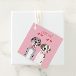I Woof you Great Dane Hunde Pink Red Geschenkanhänger