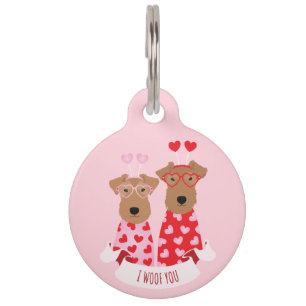 i Woof You Valentine Wire Fox Terrier Dogs Haustiermarke