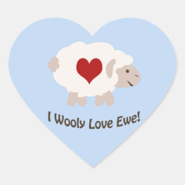 I Wooly Liebe Ewe Herz-Aufkleber