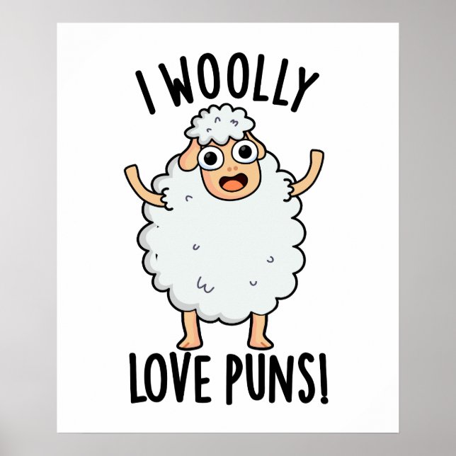 I Wooly Liebe Puns Funny Sheep Puff Poster (Vorne)