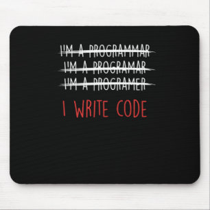 I Write Code Coder Programmer Programmier-Geschenk Mousepad
