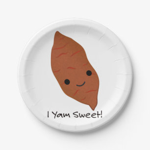 I Yam Sweet Niedlich kawaii Sweet Potato Pappteller