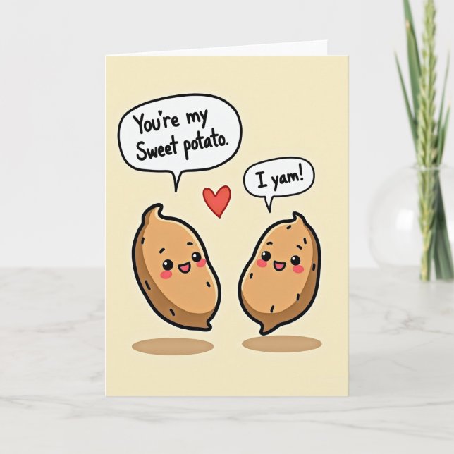 I Yam Sweet Potato Pun Card Karte (Vorderseite)