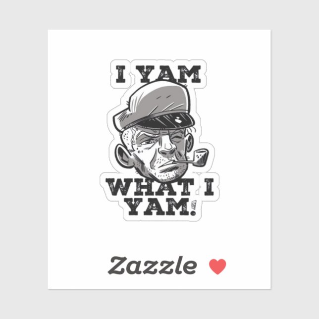 I Yam Was ich Yam Classic Meme Design Aufkleber (Blatt)