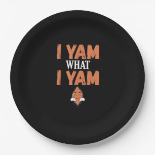 I Yam Was ich Yam Erntedank Türkei Tag Funny Pappteller