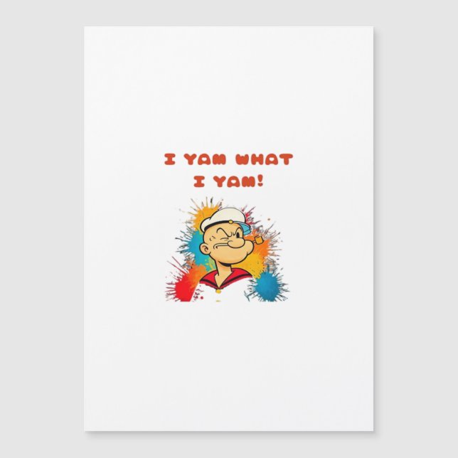 I Yam What I Yam Classic Sloth Trendy Magnetkarte (Vorderseite)