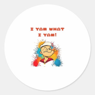 I Yam What I Yam Classic Sloth Trendy Runder Aufkleber