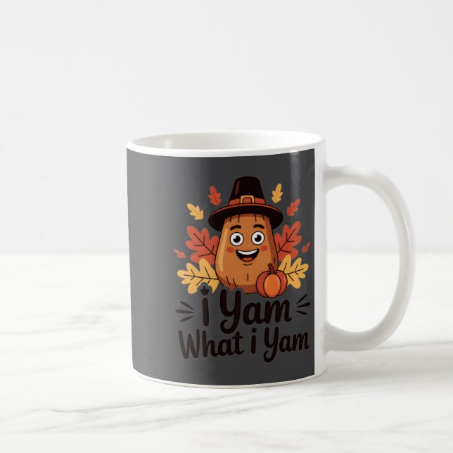 I Yam What I Yam Clic Thanksgiving Yam With Hat Lo Kaffeetasse (Rechts)