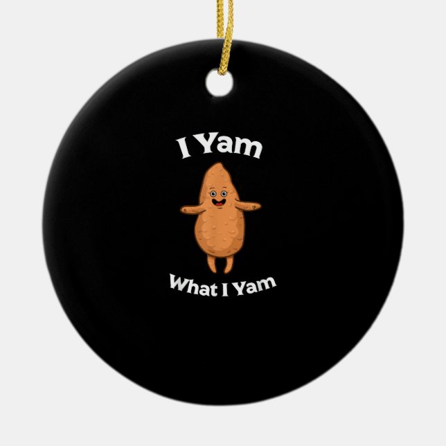 I Yam What I Yam - Dancing Sweet Potato Thanksgivi Keramik Ornament (Vorne)