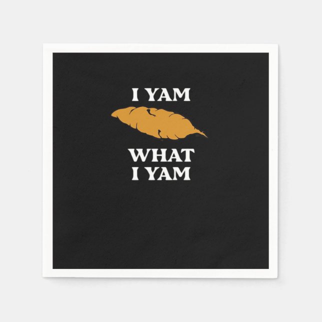 I Yam What I Yam - Funny Potato Sarcasm Pub Serviette (Vorderseite)