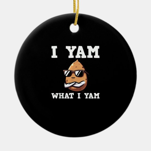 I Yam What I Yam Humour V-Neck Keramik Ornament (Vorne)