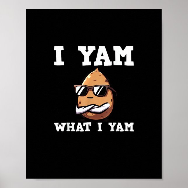 I Yam What I Yam Humour V-Neck Poster (Vorne)