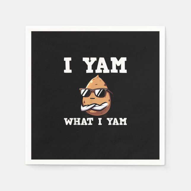 I Yam What I Yam Humour V-Neck Serviette (Vorderseite)