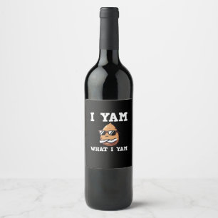 I Yam What I Yam Humour V-Neck Weinetikett