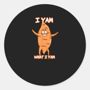 I Yam What I Yam Sweet Potato Erntedank Runder Aufkleber