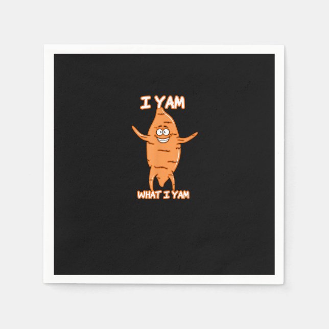 I Yam What I Yam Sweet Potato Erntedank Serviette (Vorderseite)