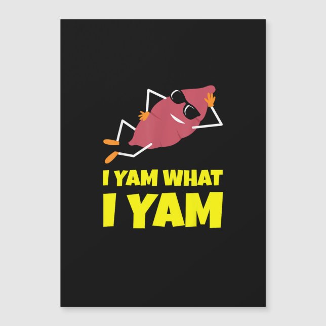 I Yam What I Yam Sweet Potato Erntedank Sloth D Magnetkarte (Vorderseite)