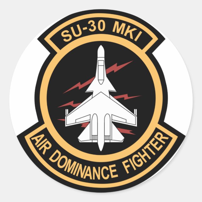 IAF Su-30MKI-Patch Runder Aufkleber (Vorderseite)
