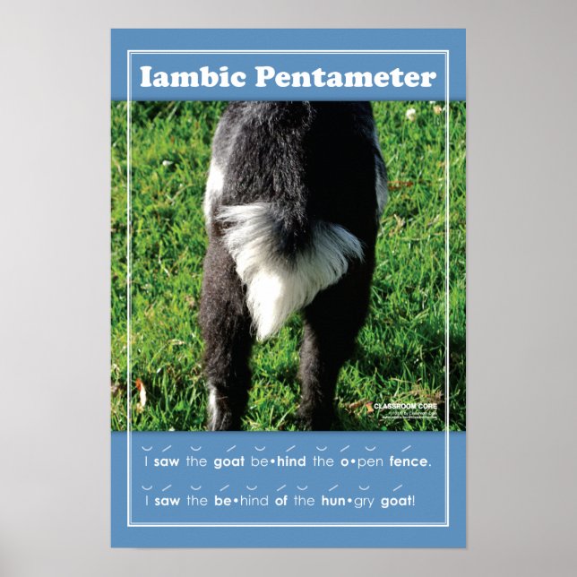 Iambic Pentameter 13" x 19" Klassenraum-Poster Poster (Vorne)