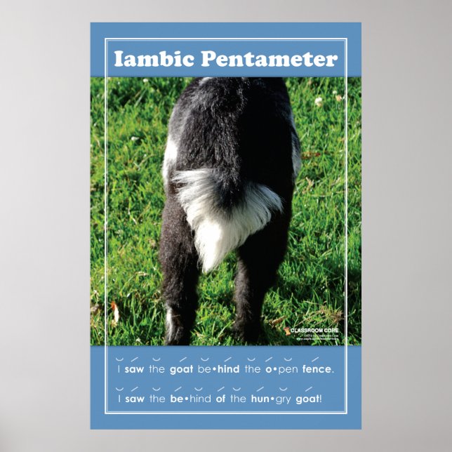 Iambic Pentameter 24" x 36" Klassenzimmer-Poster Poster (Vorne)