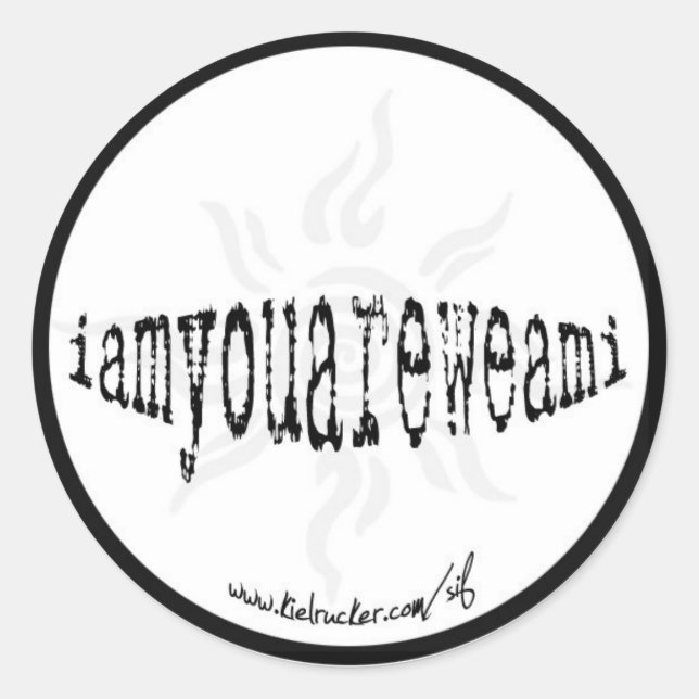 Iamyouareweami (rund) runder aufkleber (Vorderseite)