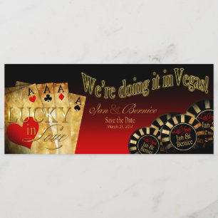 Ian & Bernice Las Vegas Deluxe Red Black Gold Einladung
