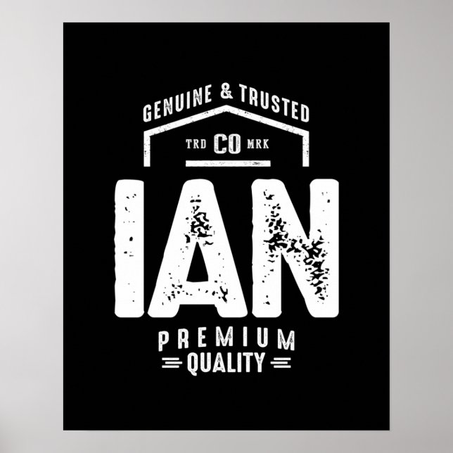 Ian Personalisiert Name Birthday Gift Poster (Vorne)