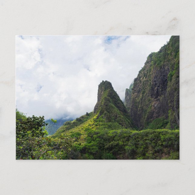 iao nadel Staat Denkmal in maui hawaii Postkarte (Vorderseite)