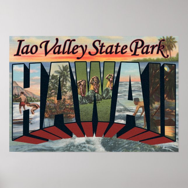 Iao Valley Staat Park, Hawaii Poster (Vorne)