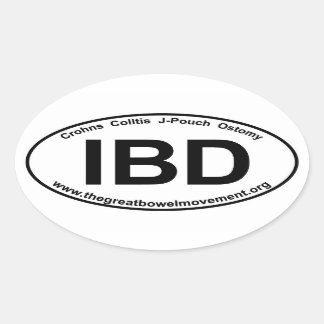 IBD - Crohns Colitis - Oval Sticker