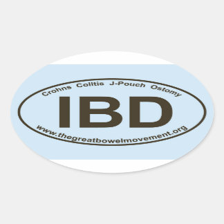 IBD - Crohns Colitis - Oval Sticker - Blau/braun