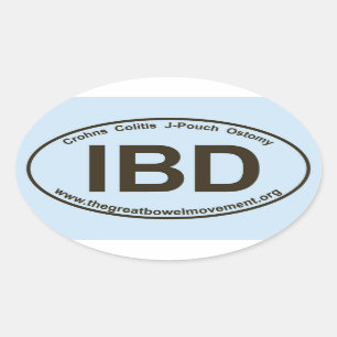 IBD - Crohns Kolitis - ovaler Aufkleber -