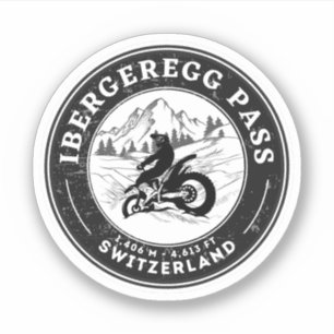 Ibergeregg Pass Schweizer Alpen Motorradtour Aufkleber