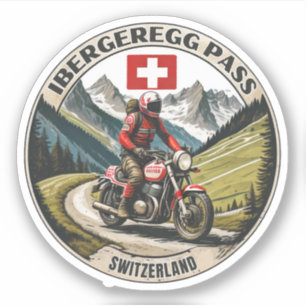 Ibergeregg Pass Schweizer Alpen Motorradtour Aufkleber