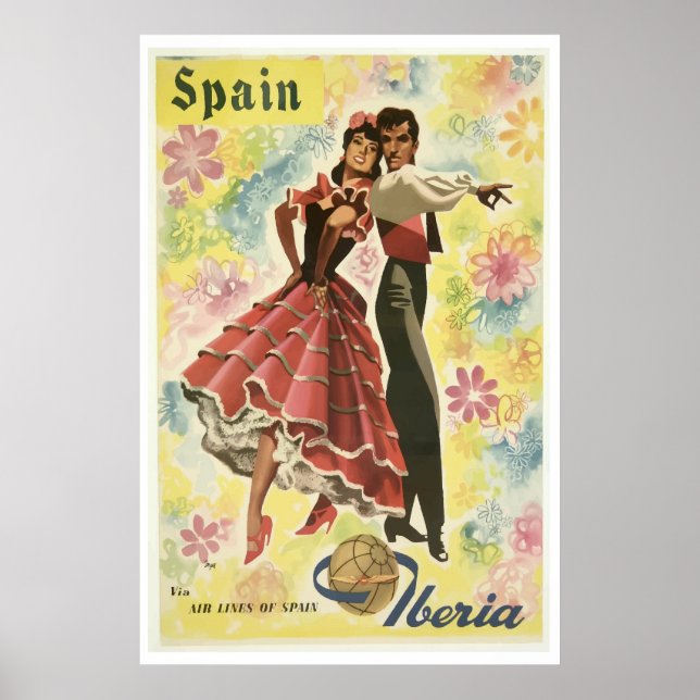 Iberia Airline Spanien Vintage Travel Posters Poster (Vorne)
