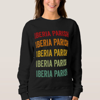 Iberia Parish County Louisiana Regenbogen Text Des Sweatshirt